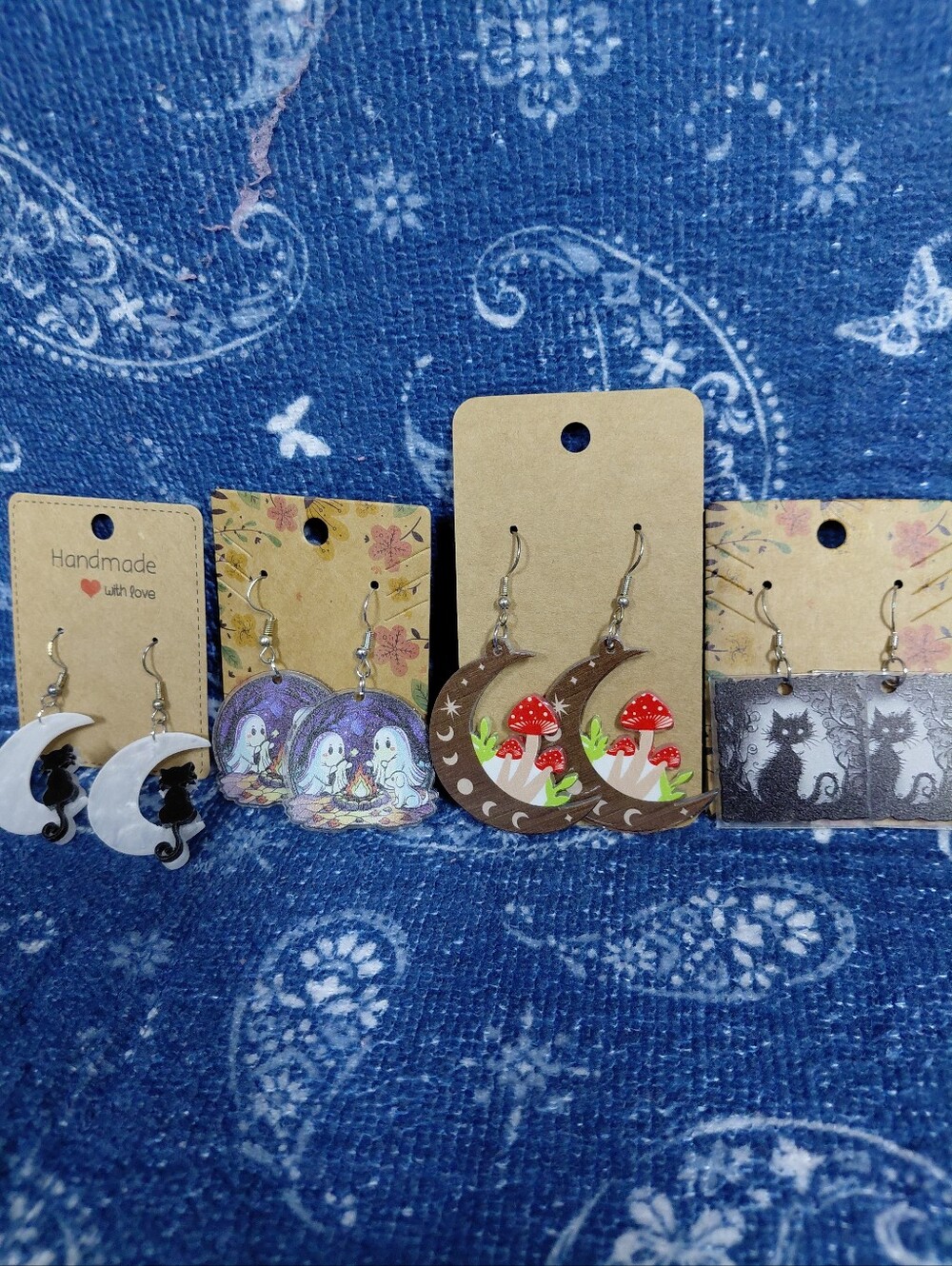 4 Pair Of Homemade Halloween / Fall Earrings